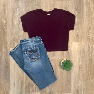 Burgundy Crop Top